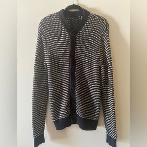 All Saints Mens Cardigan Woven sweater